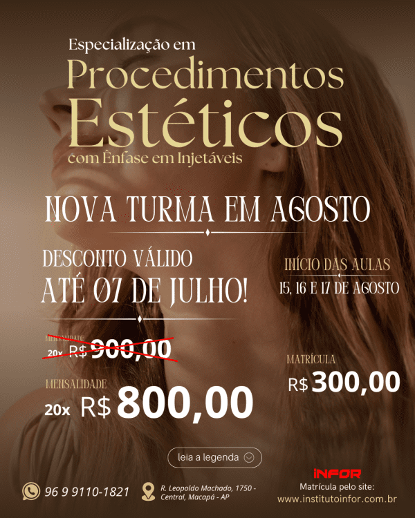 Especialização em Procedimentos Estéticos com Ênfase em Injetáveis